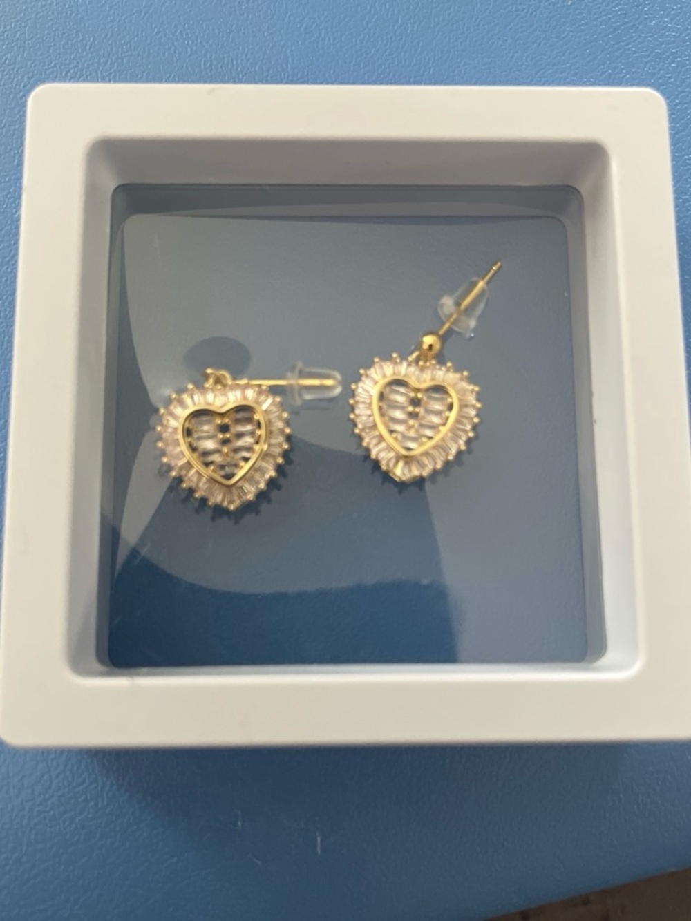 Gold Heart Filigree Drop Earrings